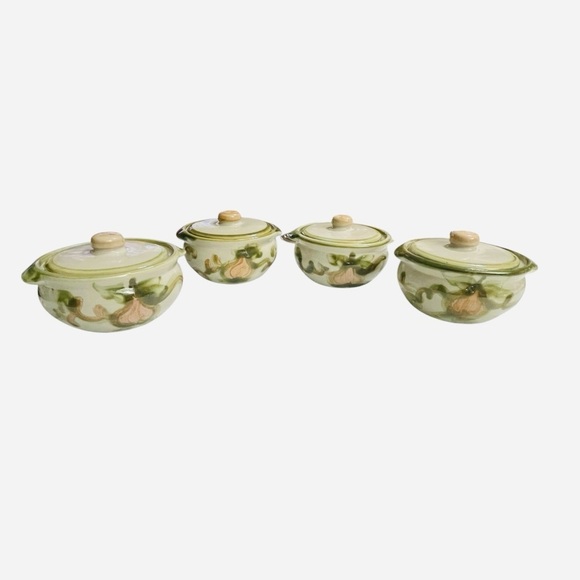 LOUISVILLE Stoneware, Kentucky Pear individual casserole dish w/ lids. - Picture 6 of 12